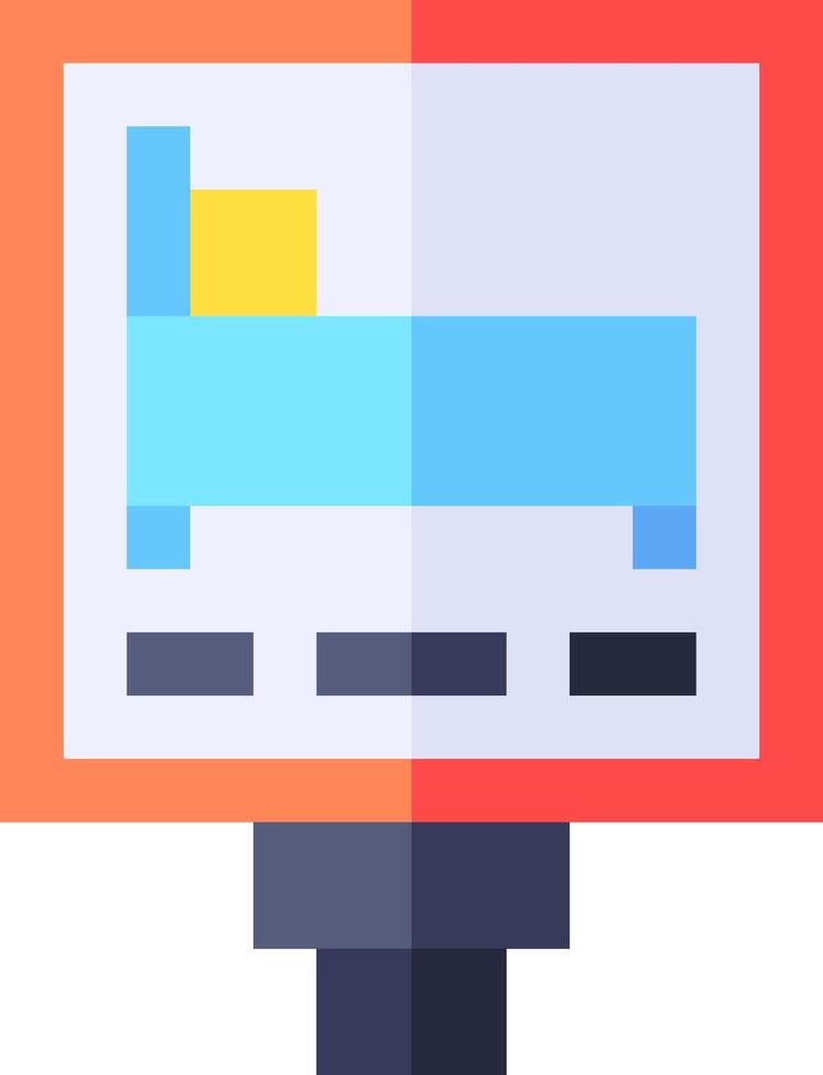 A computer monitor with a bed on it vector