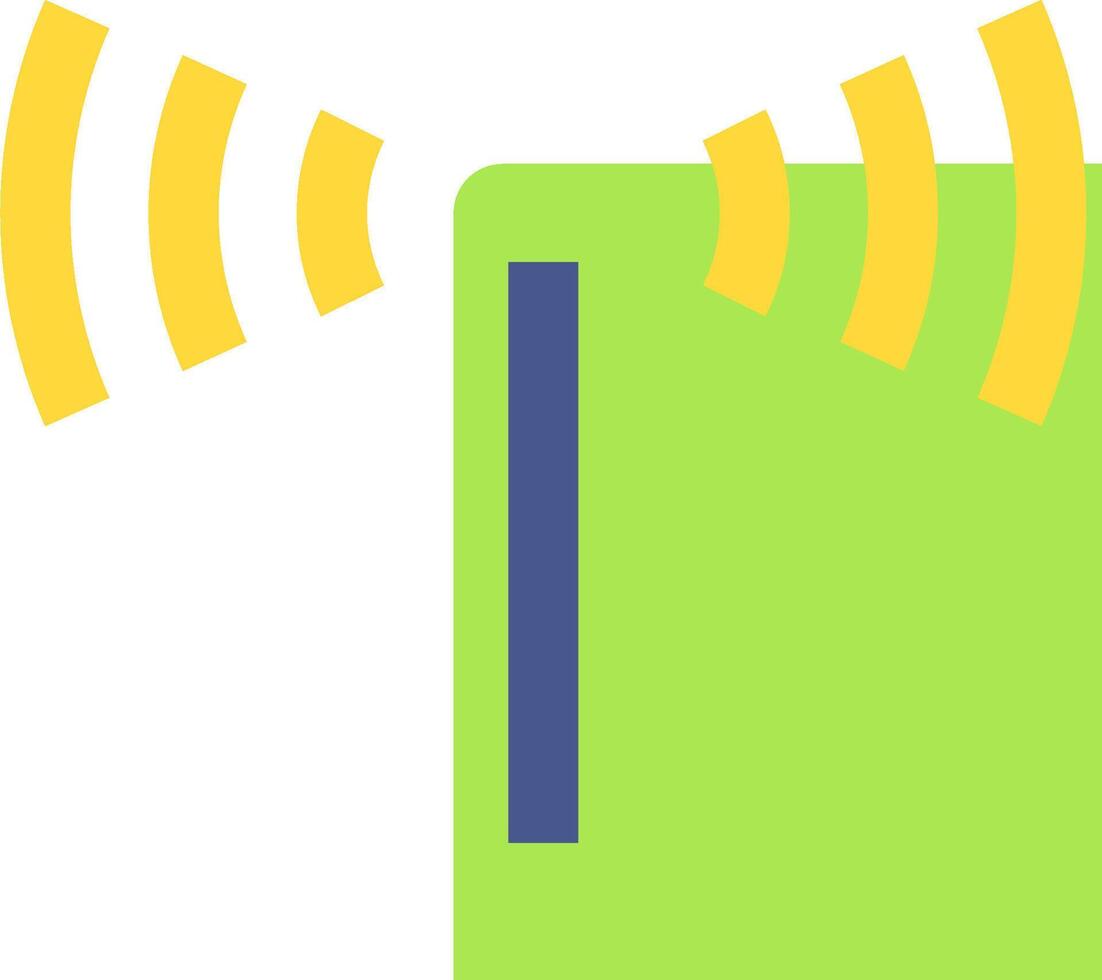 A green and yellow phone with a wifi symbol vector
