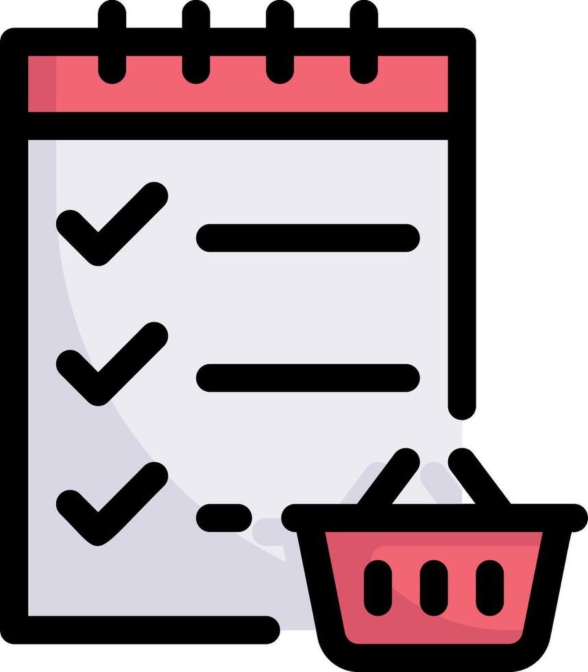A checklist with a shopping basket and a pen vector