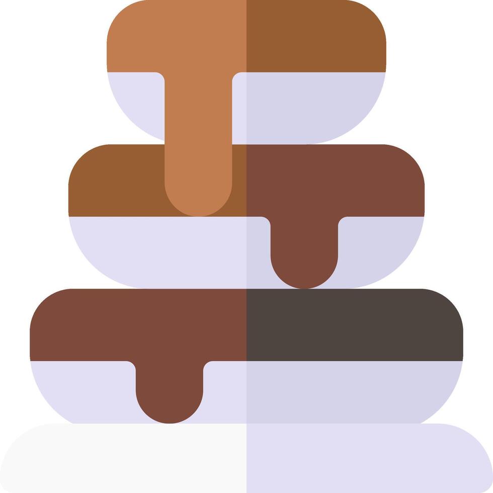 A stack of donuts with chocolate and vanilla icing vector