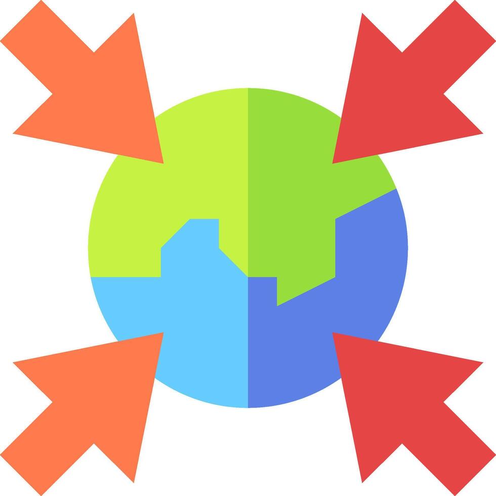 A globe with arrows pointing to different directions vector