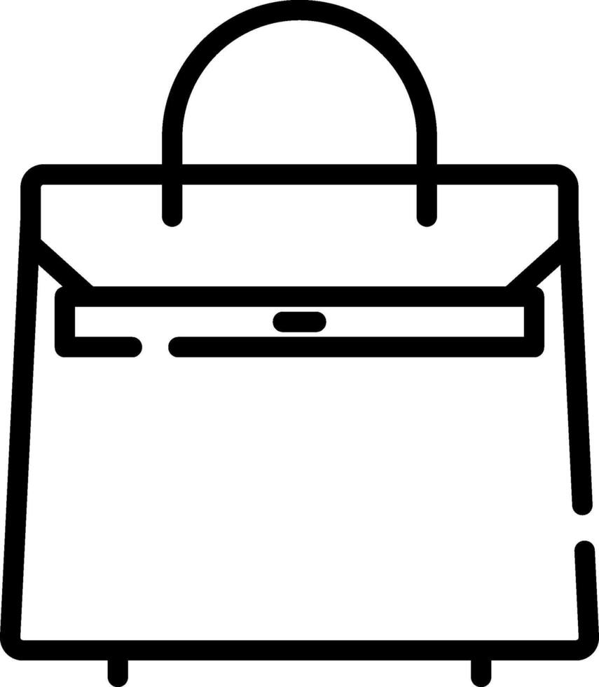 A black and white illustration of a bag vector