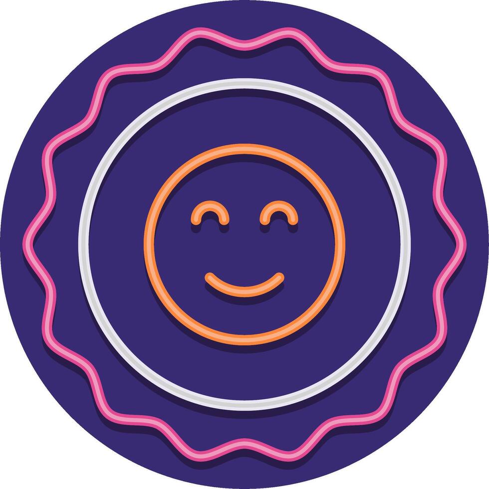 A purple circle with a smiley face on it vector