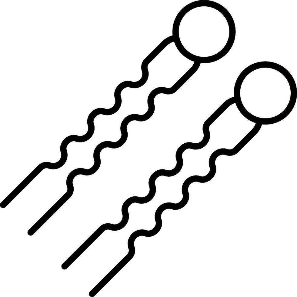 Two hair clips with two balls on each side vector