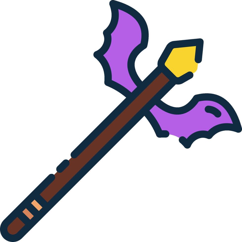 A purple and yellow sword with a purple handle vector