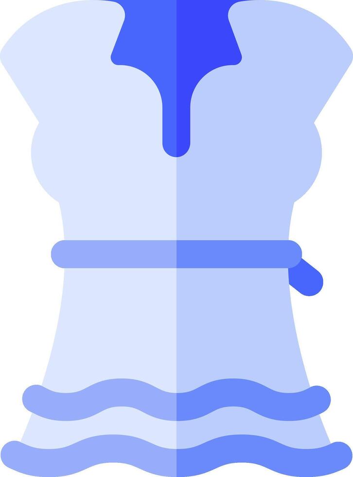 A blue dress with a blue ribbon on it vector