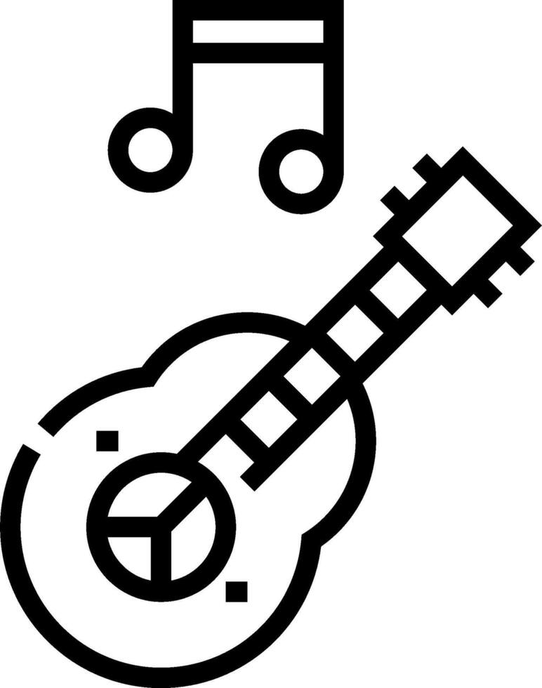 A guitar and music note icon vector
