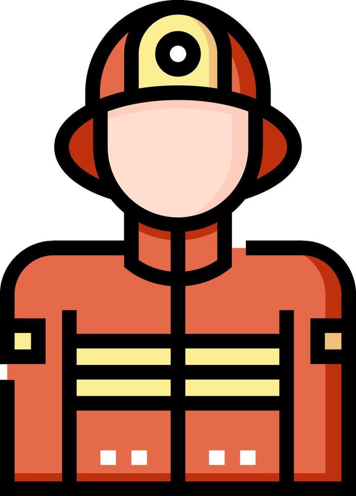 Fireman icon with a hat and a red uniform vector