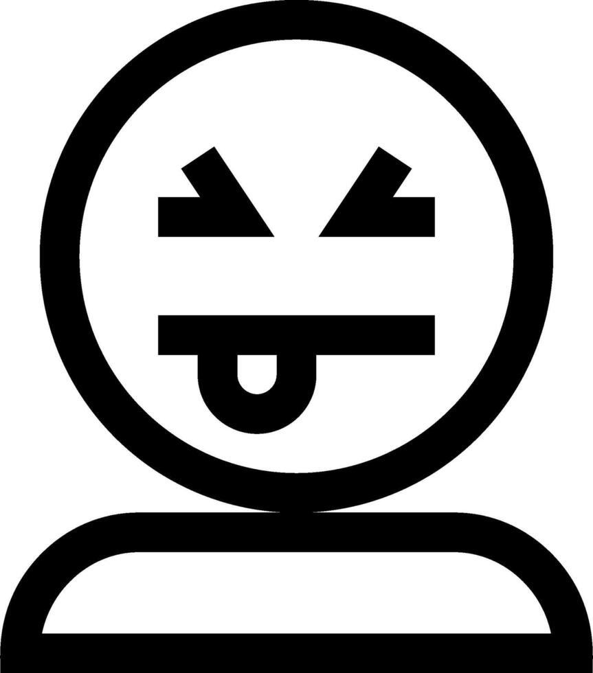 A black and white icon of a person with an open mouth vector