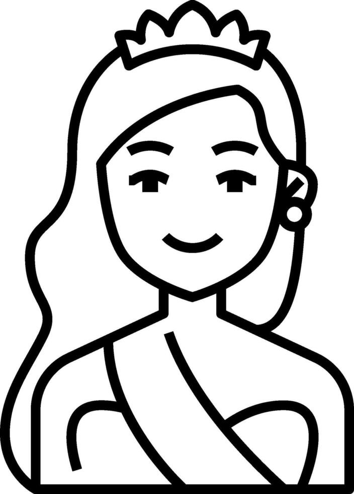 A woman in a crown icon vector