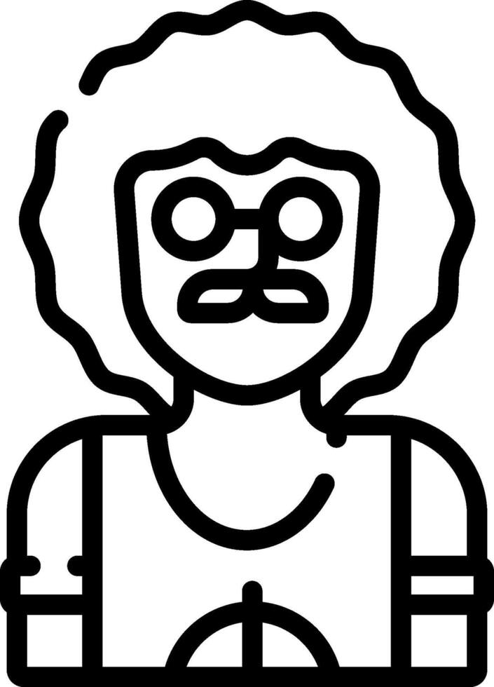 A man with glasses and a mustache is shown in a line drawing vector