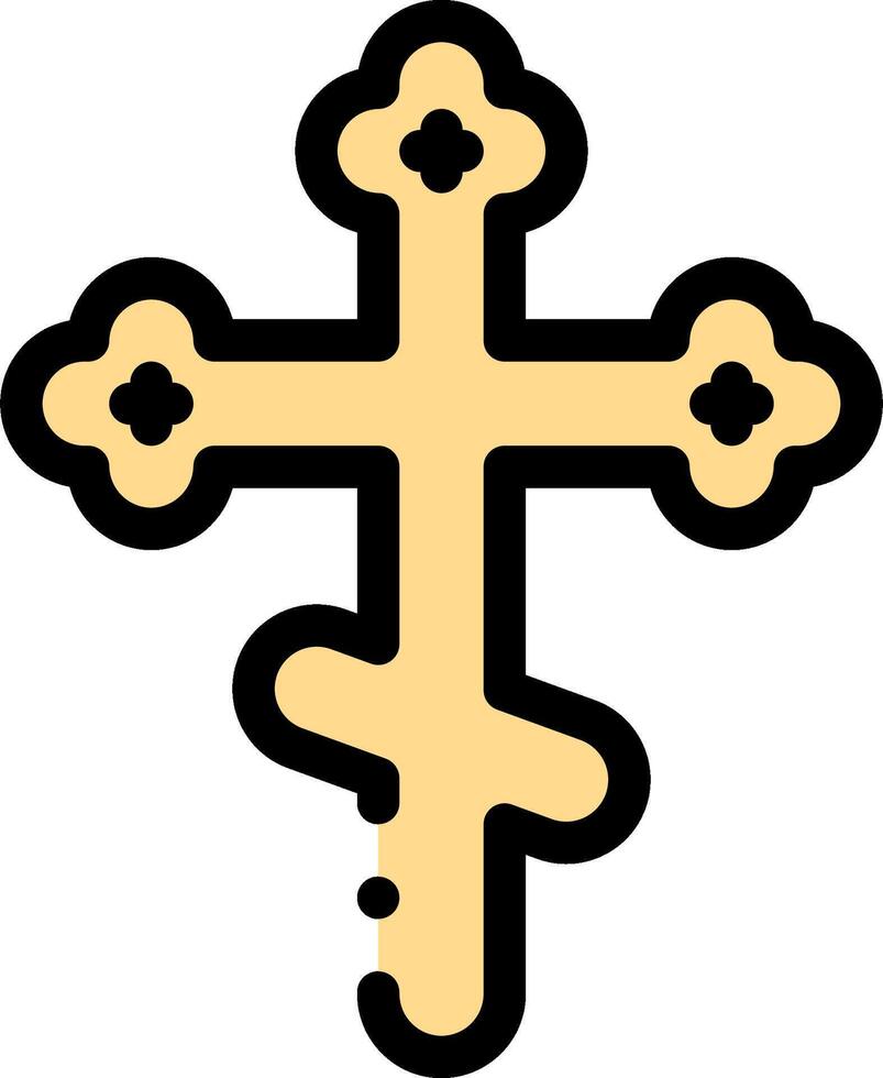 A cross with a key in the middle vector