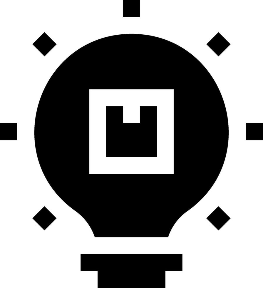 A black light bulb with a square in the middle vector