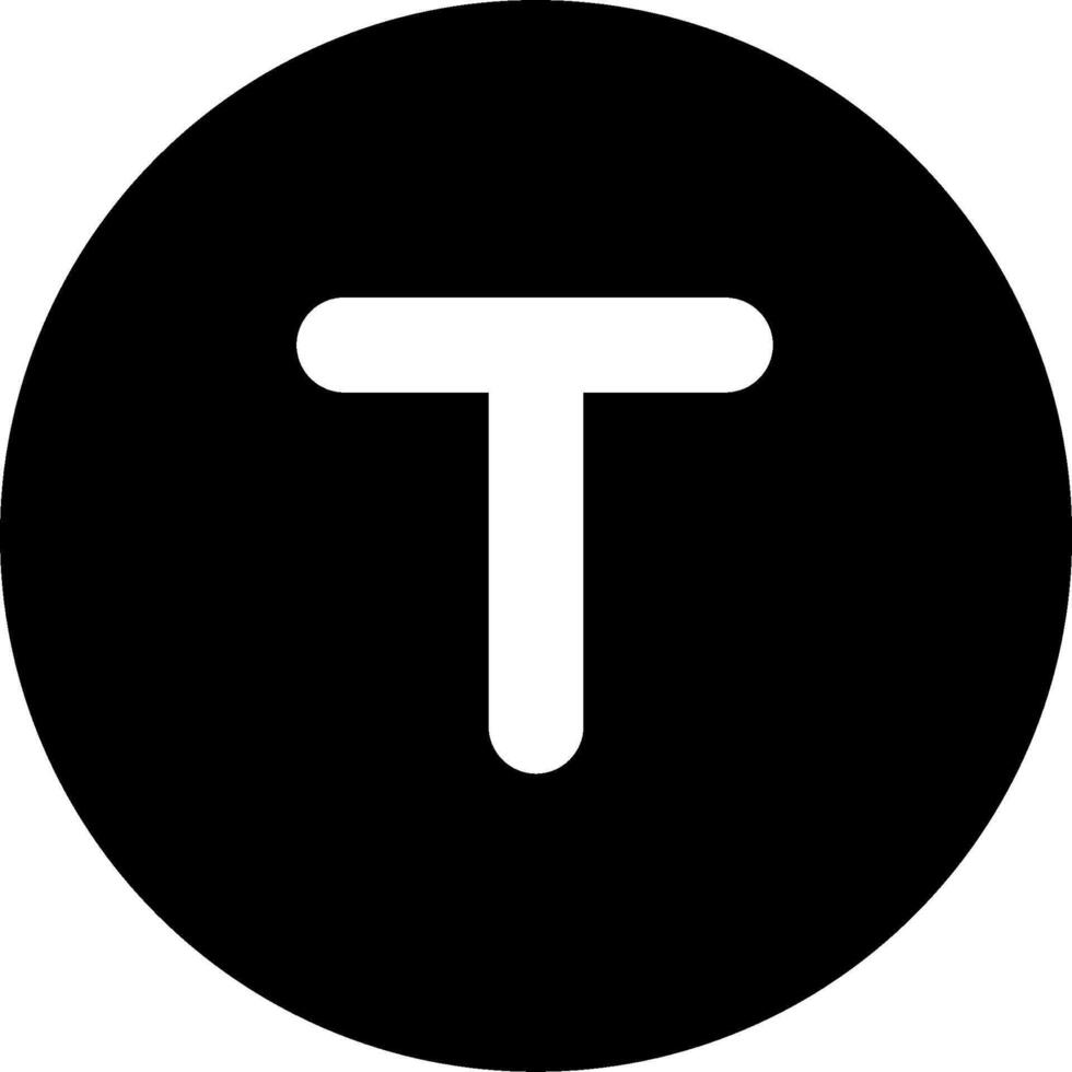 A black and white logo with the letter t vector