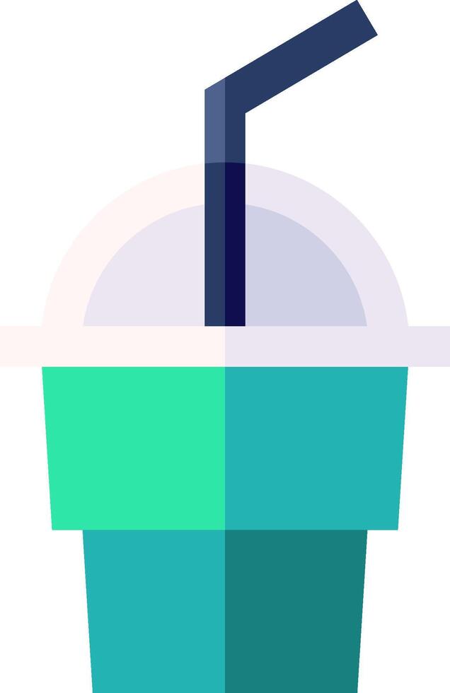 A cup with a straw and a drink in it vector