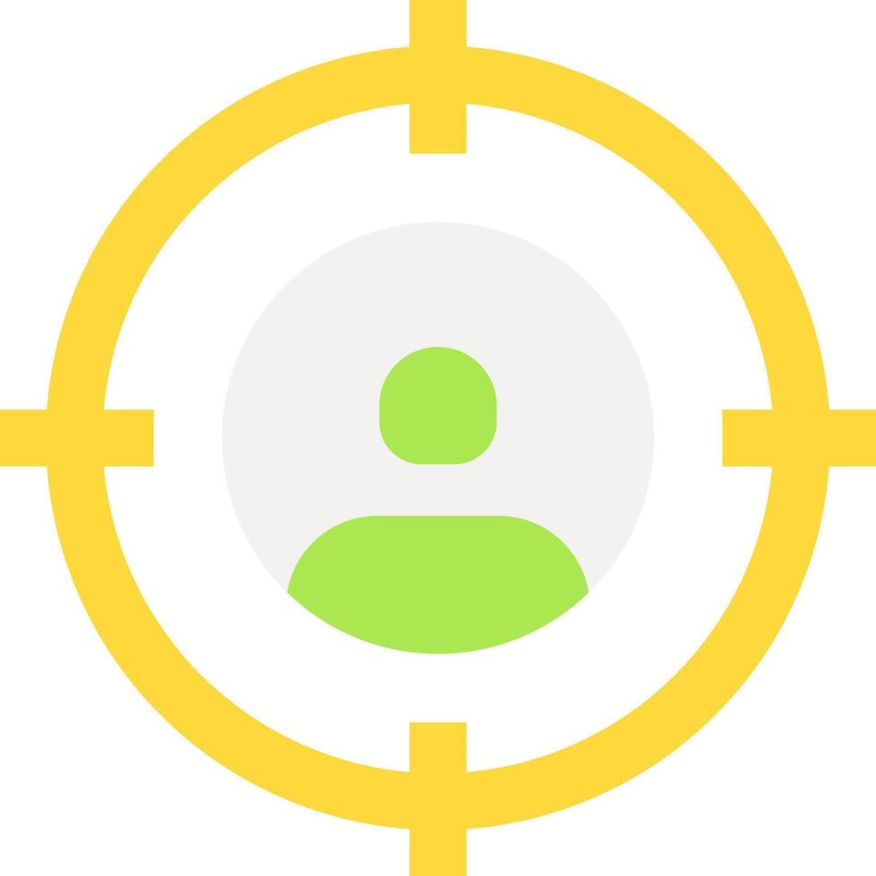 A yellow and green target with a person in the center vector