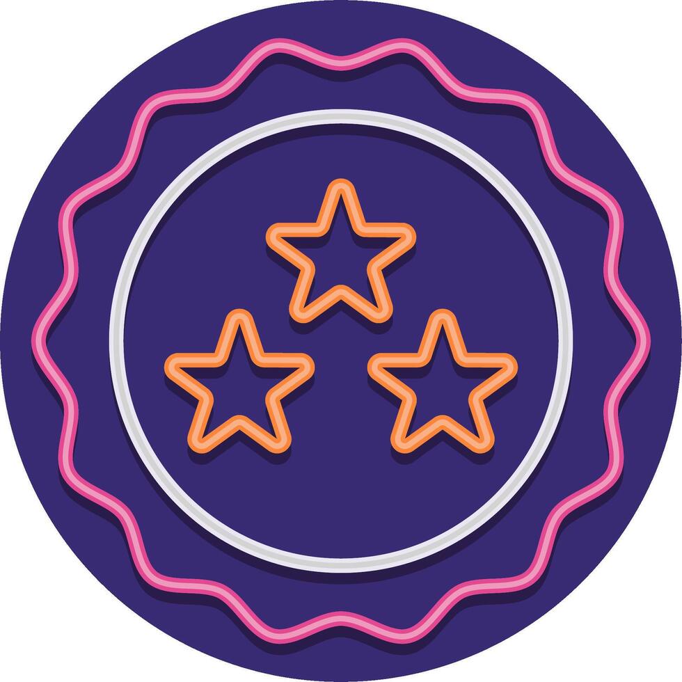 Four stars in a circle with neon lights vector