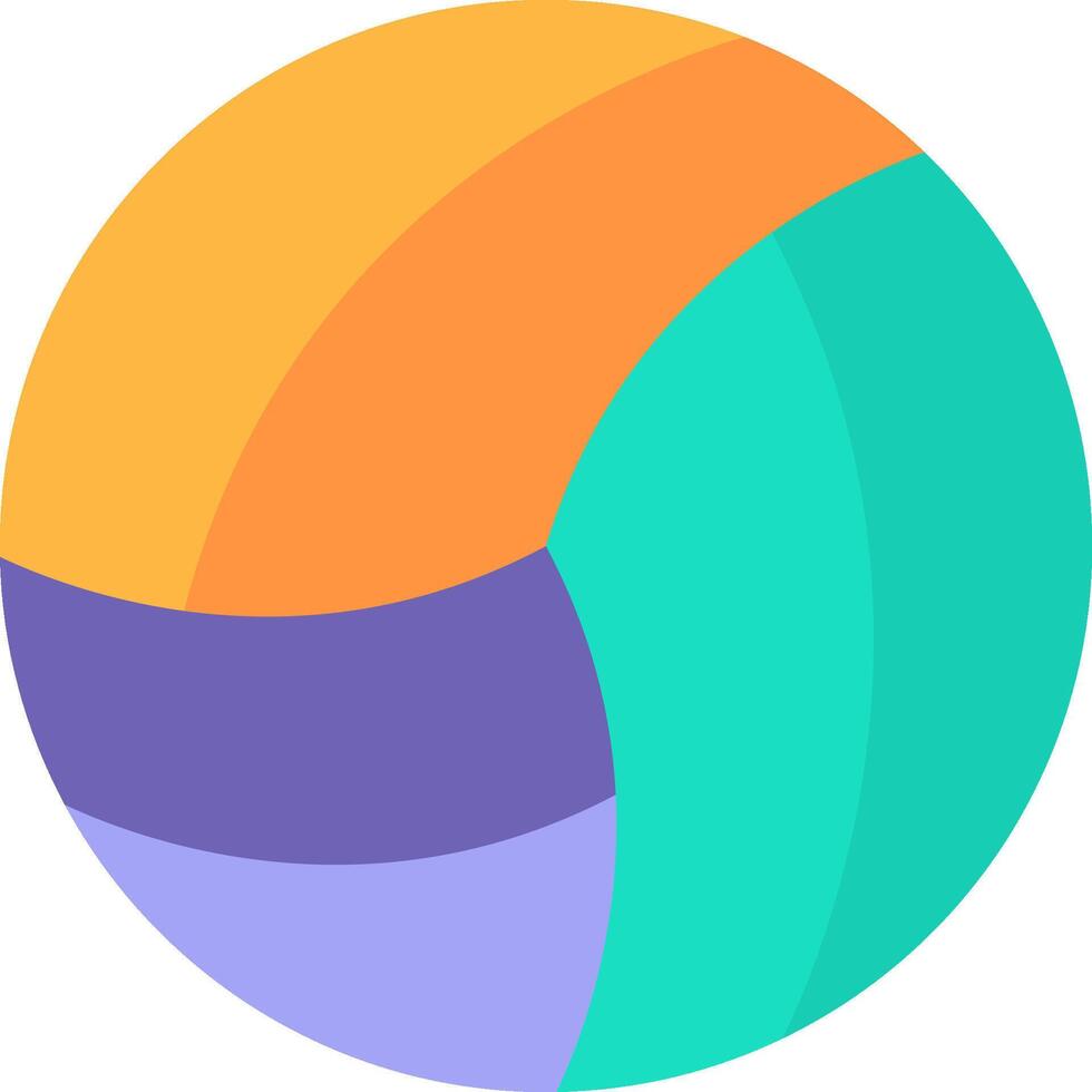 A colorful ball with a blue, orange and purple color vector