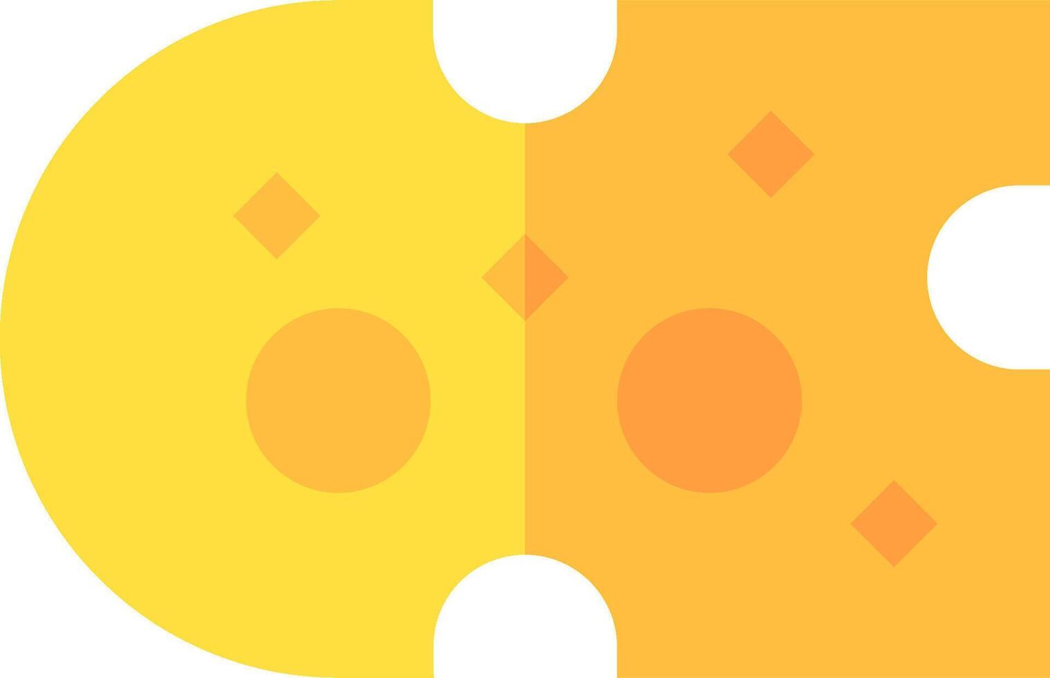 A yellow piece of cheese with a hole in it vector