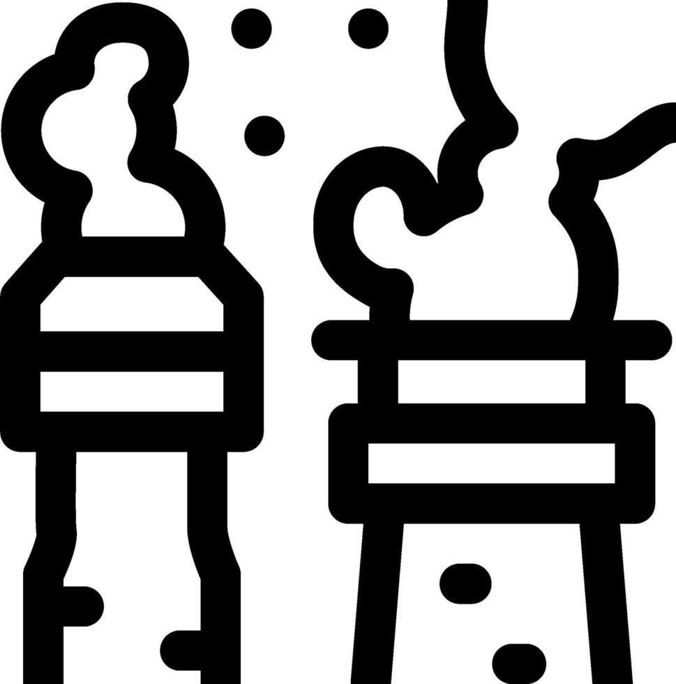 A black and white illustration of two pipes vector