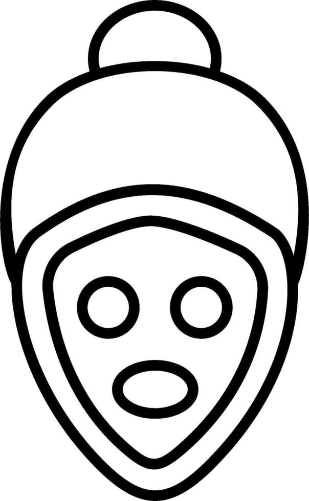 A black and white drawing of a mask vector