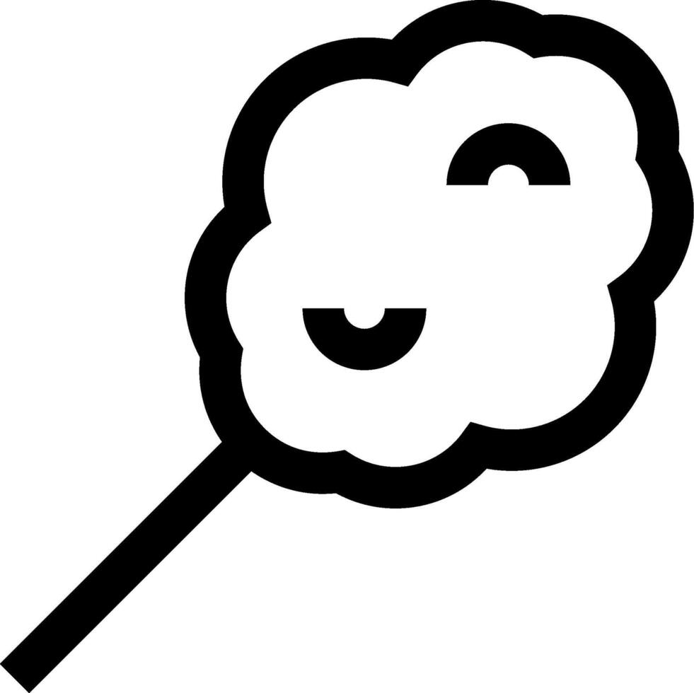 A black and white cloud with eyes on it vector