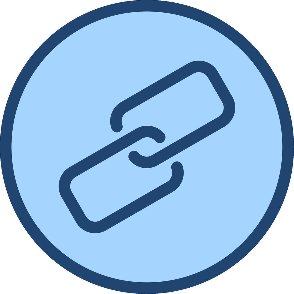 A blue circle with a link icon vector