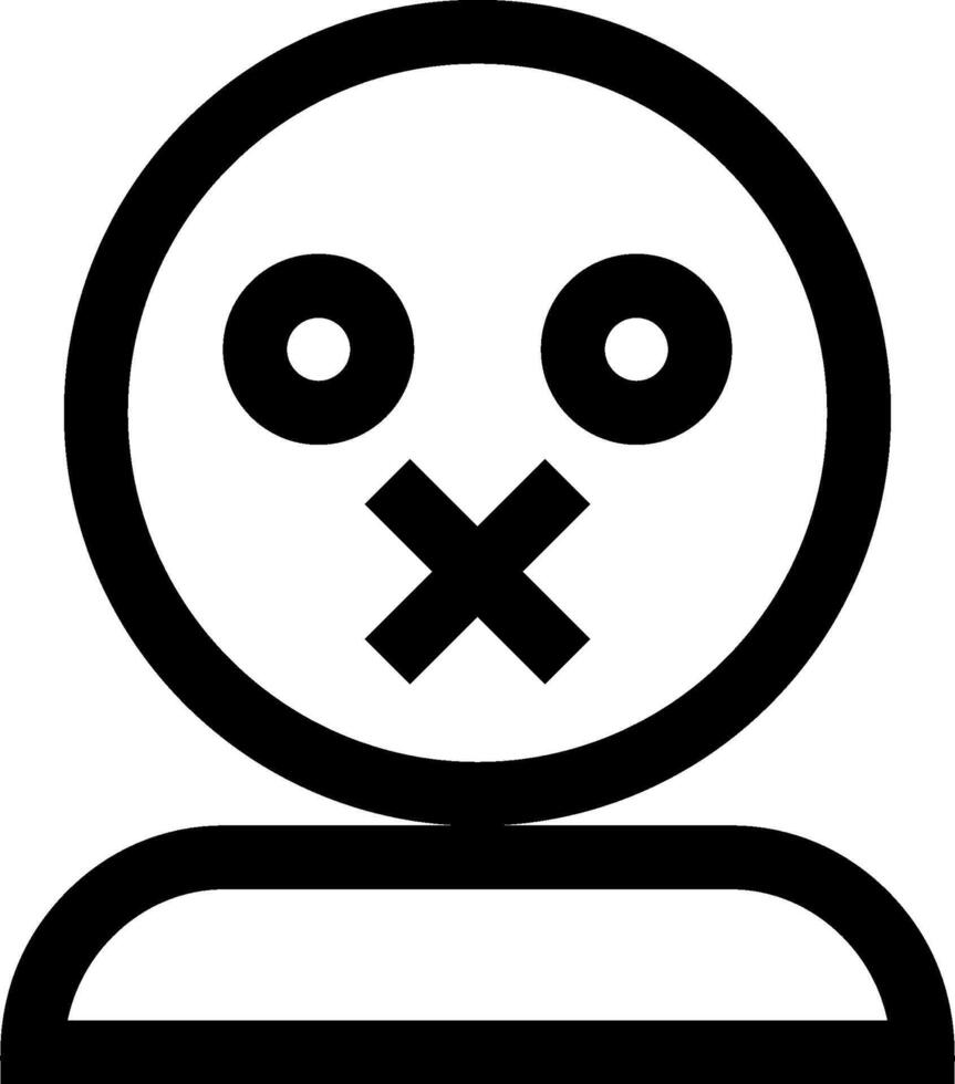 A black and white image of a person with an x on their face vector