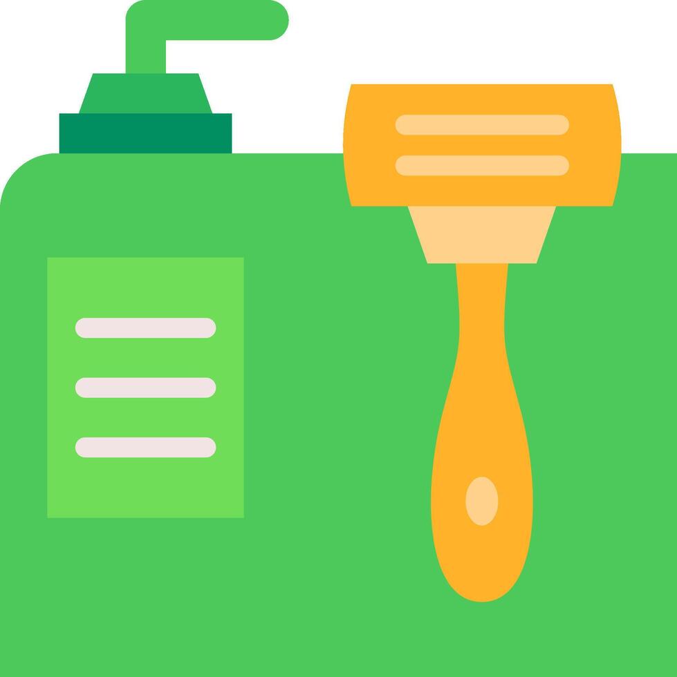 A green bottle with a brush and a bottle of shampoo vector