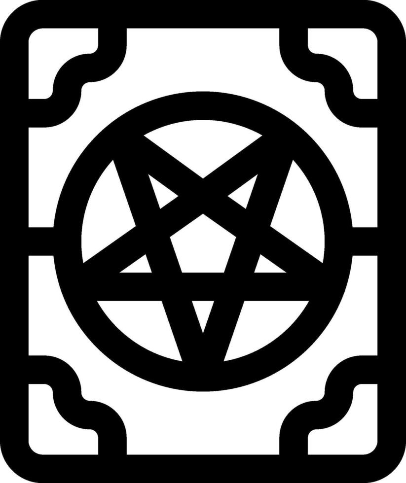 A pentagram symbol in a square frame vector