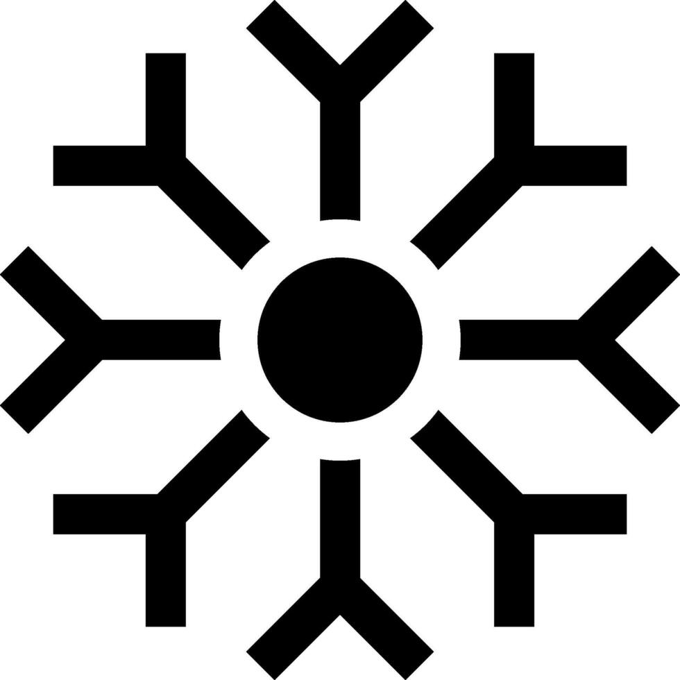 A snowflake icon with four points vector