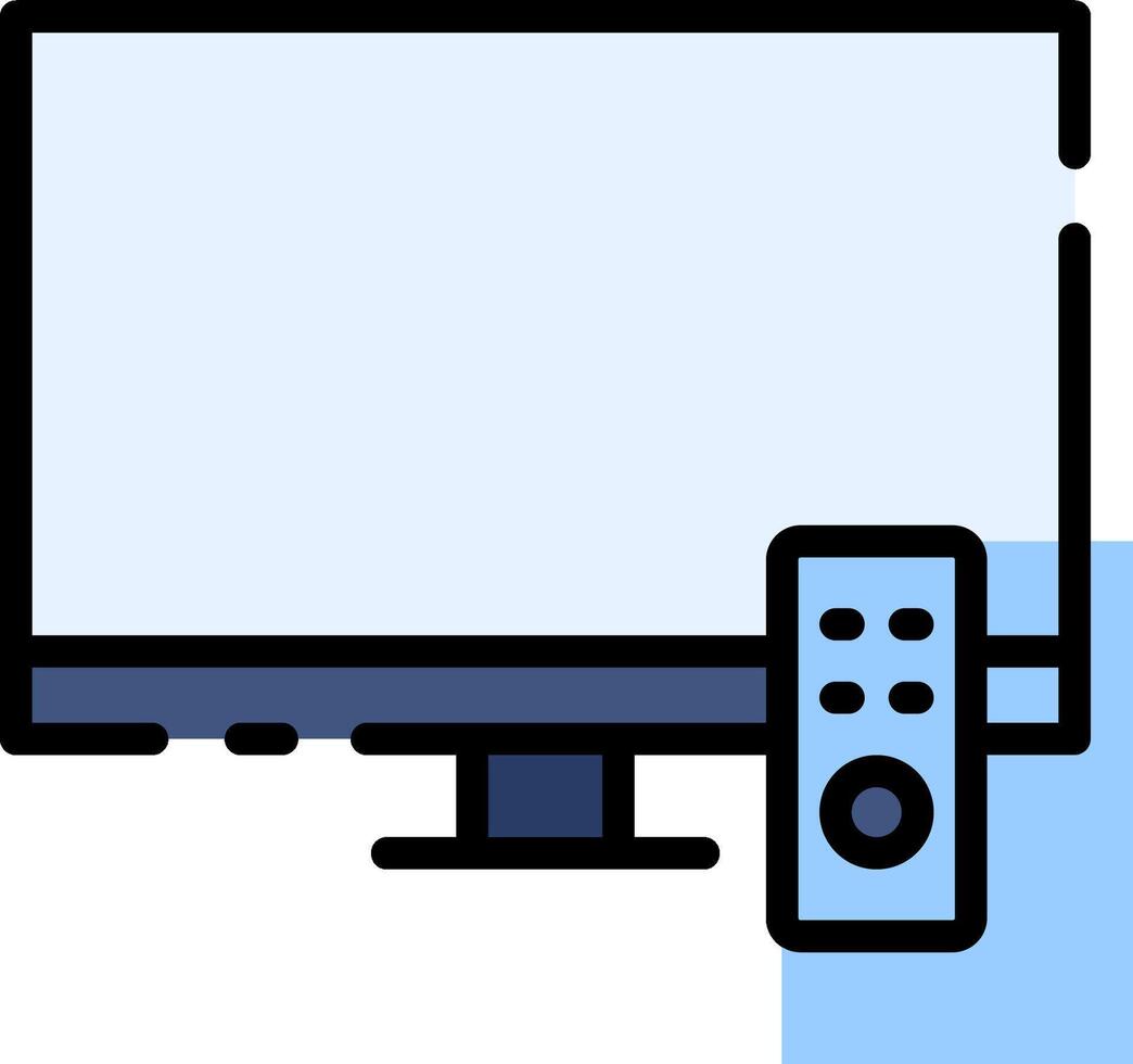A computer monitor and remote control are shown vector