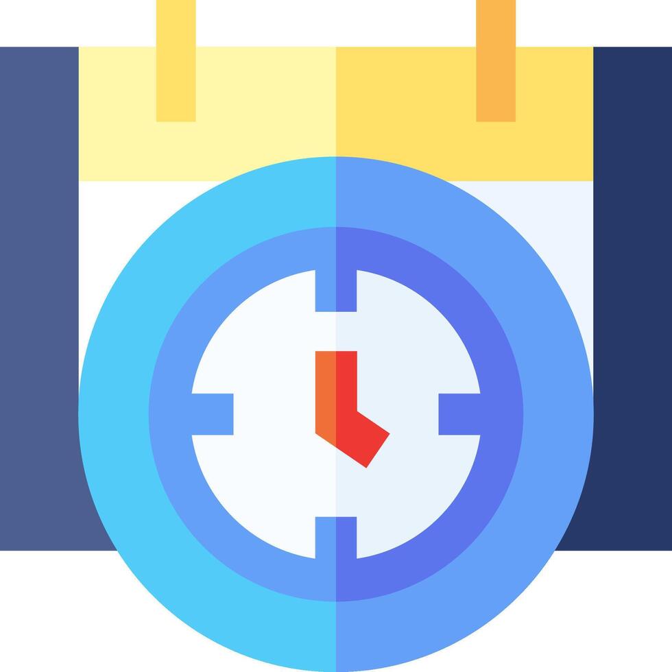 A calendar icon with a clock inside vector