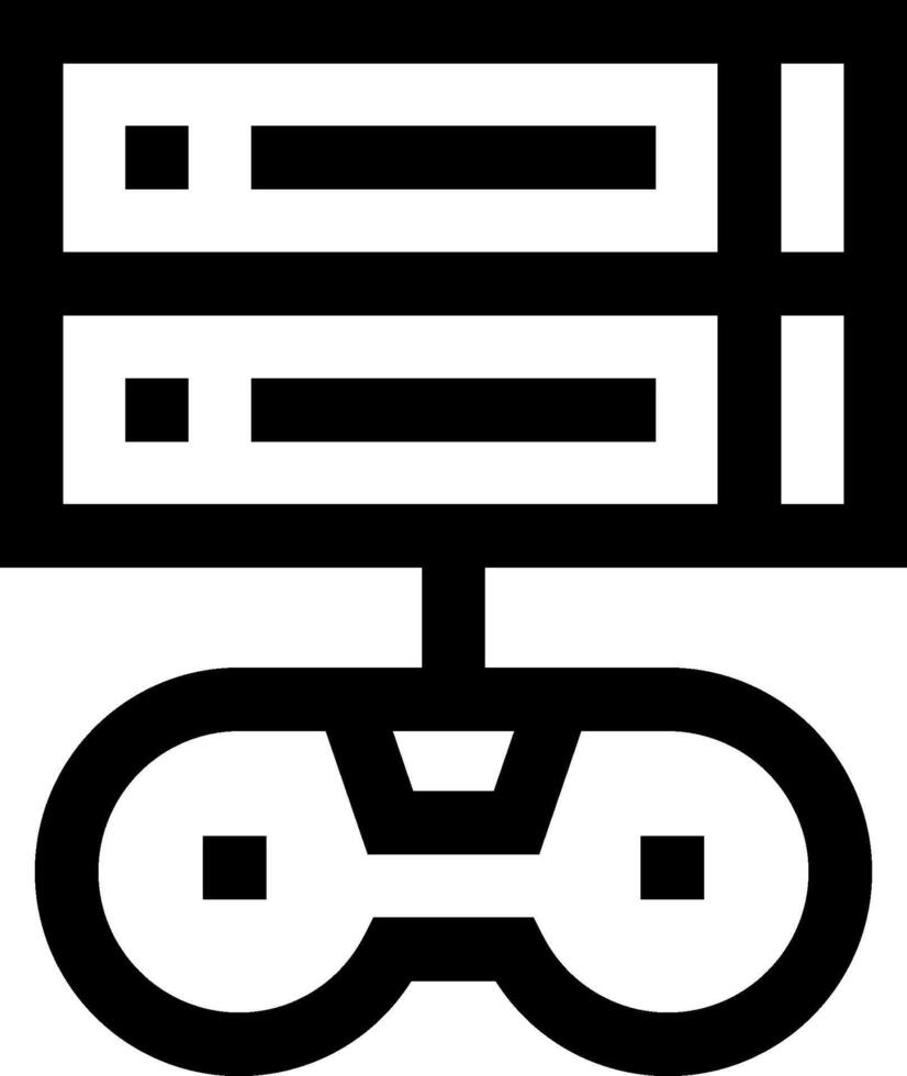 A black and white icon of a computer vector