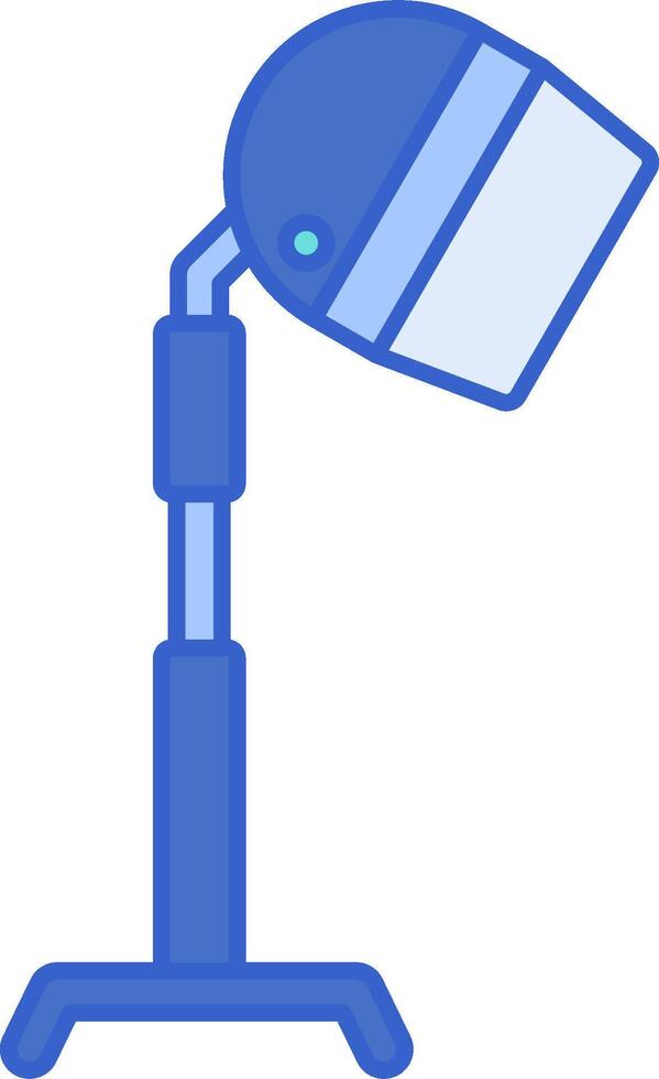 A blue desk lamp with a blue light vector