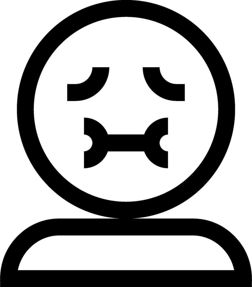 A black and white icon of a person with a face vector