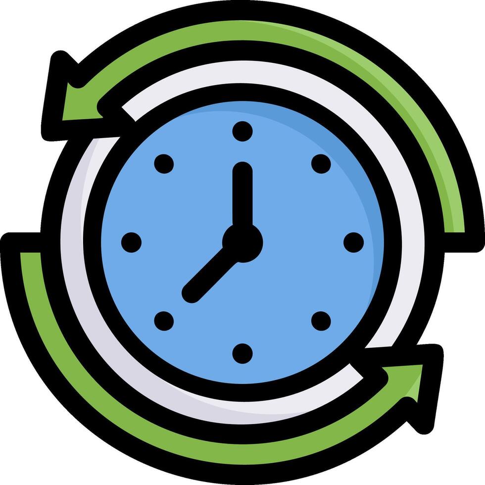 A clock with arrows around it vector