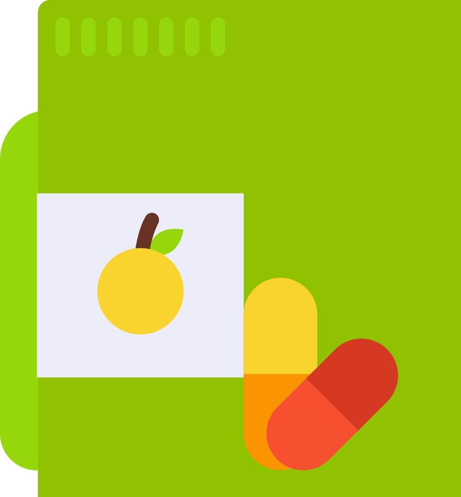 A pill bottle and a pill in a green bag vector