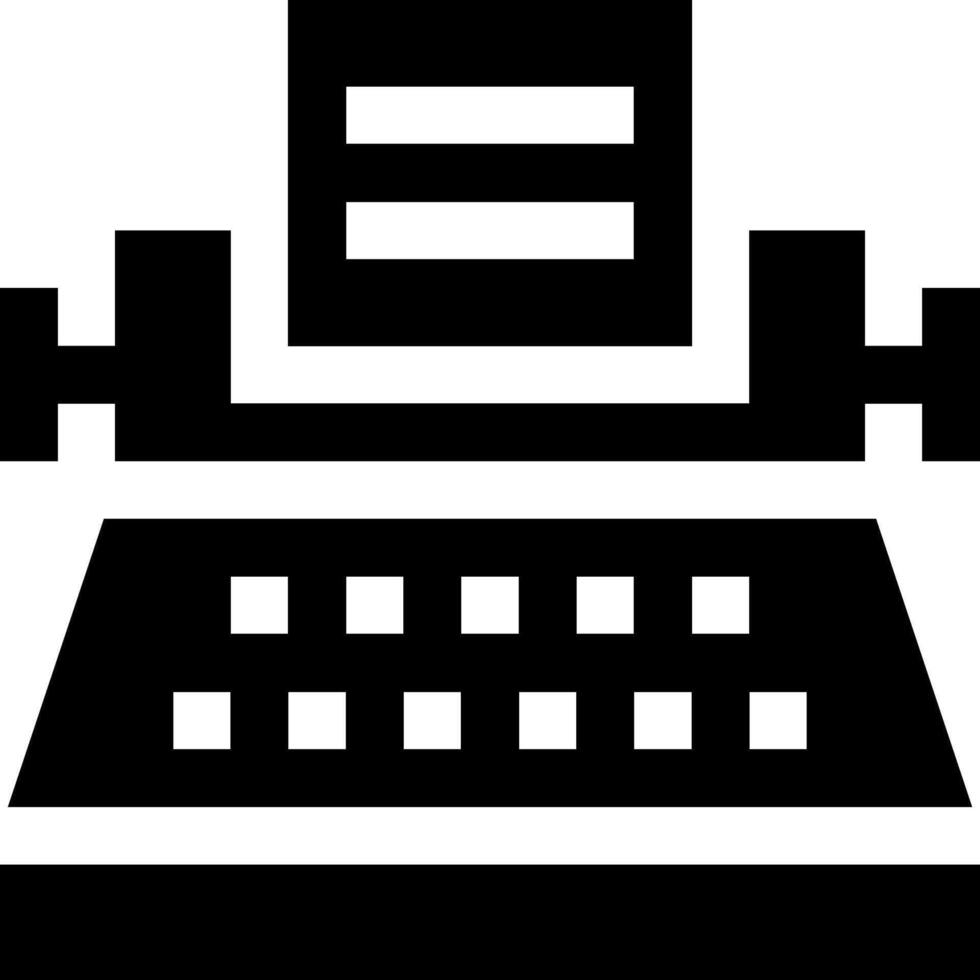 A black and white image of a typewriter vector