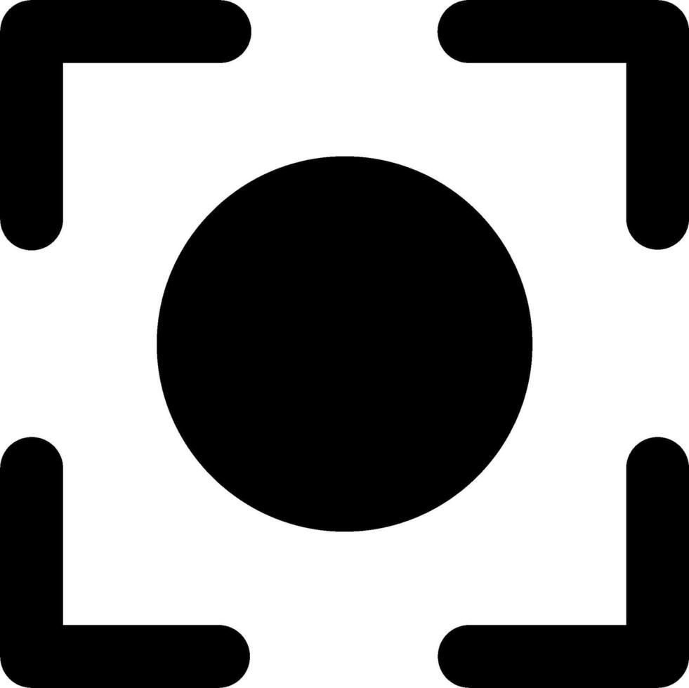 A black and white square with a circle in the center vector