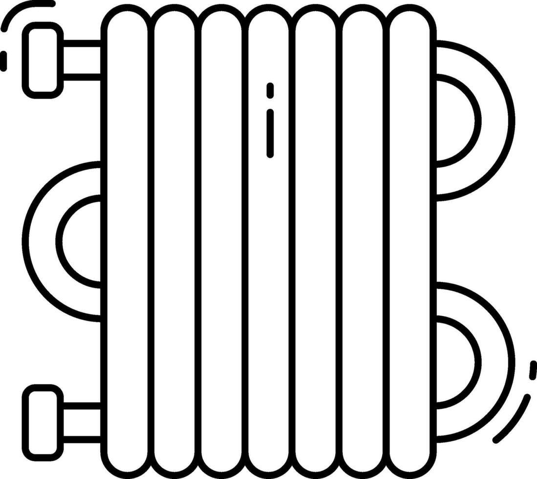 A black and white drawing of a radiator vector