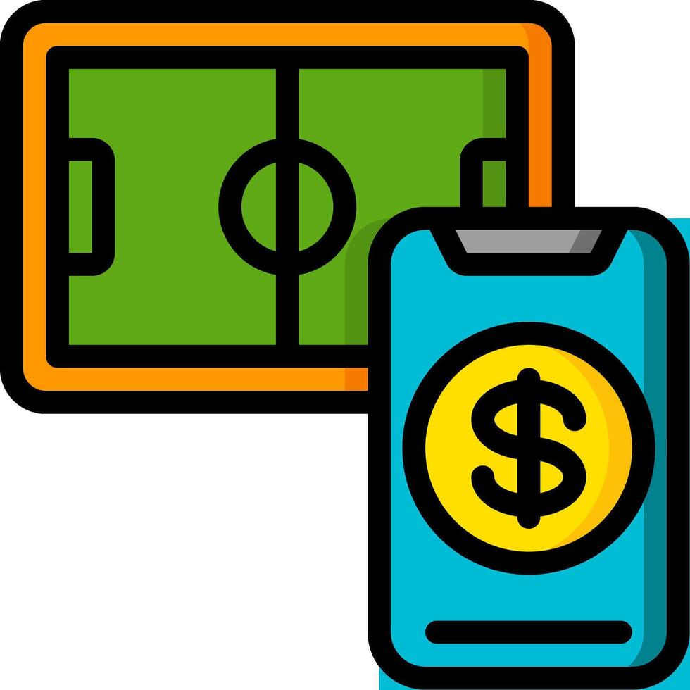 A soccer ball and a phone with a dollar sign vector