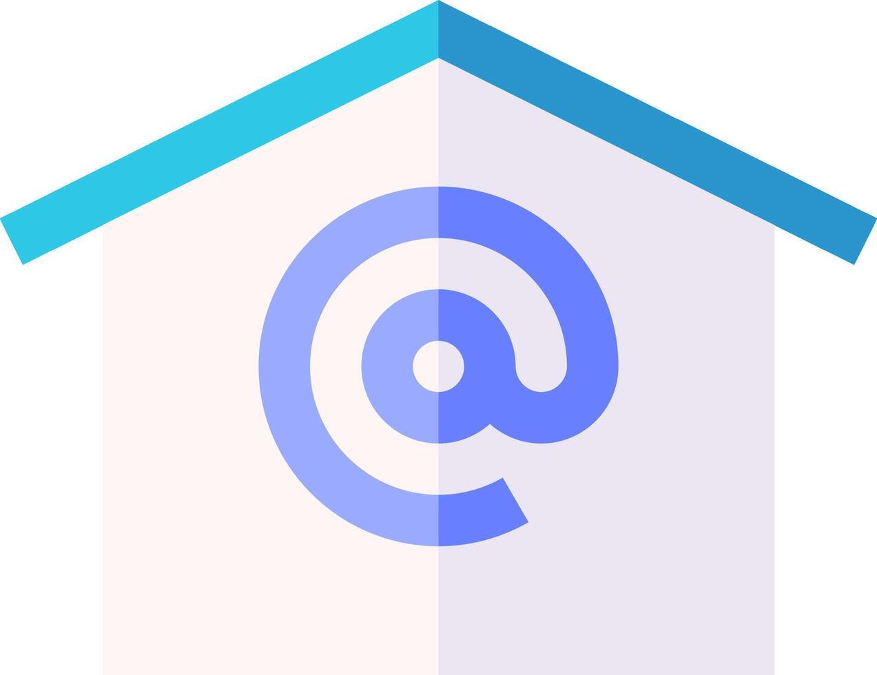 Email icon with blue and white house vector