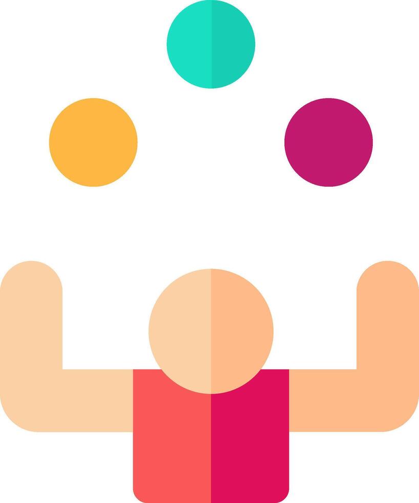 A person is holding up colored balls vector