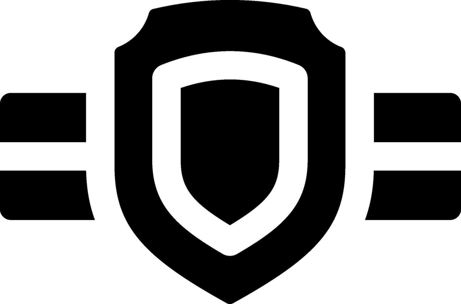 A black and white shield with a white border vector