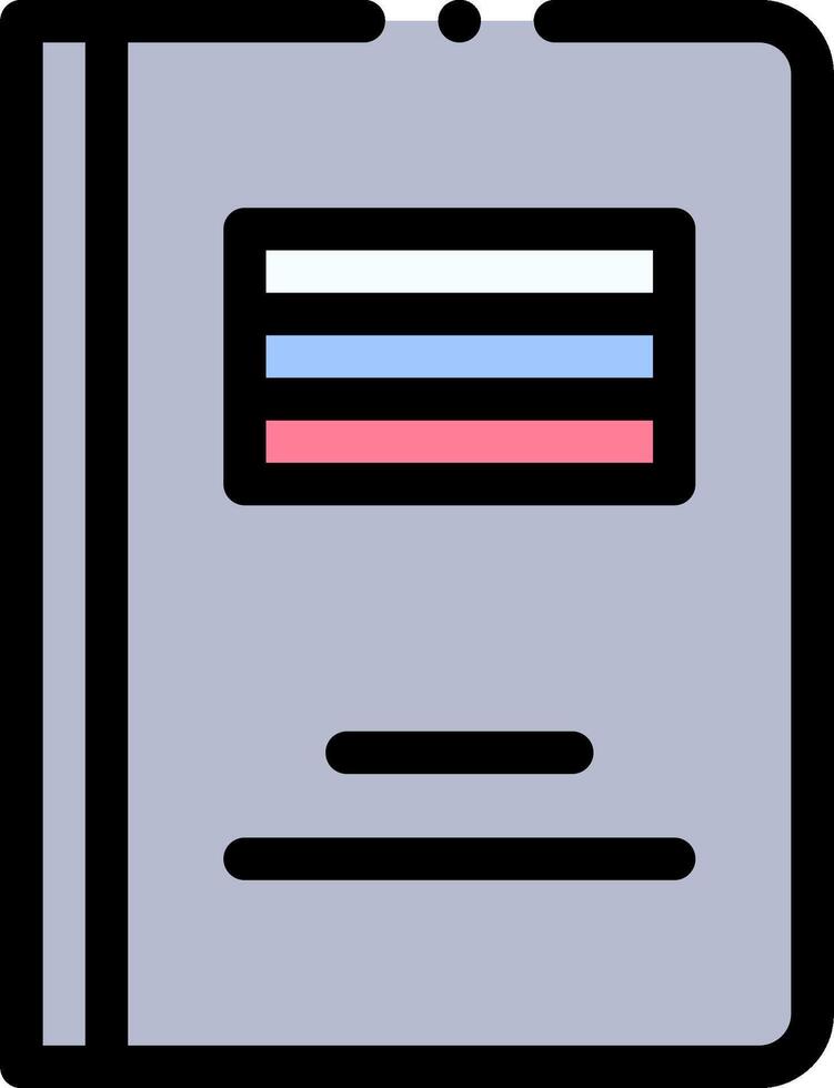 A folder with a blue and pink stripe on it vector