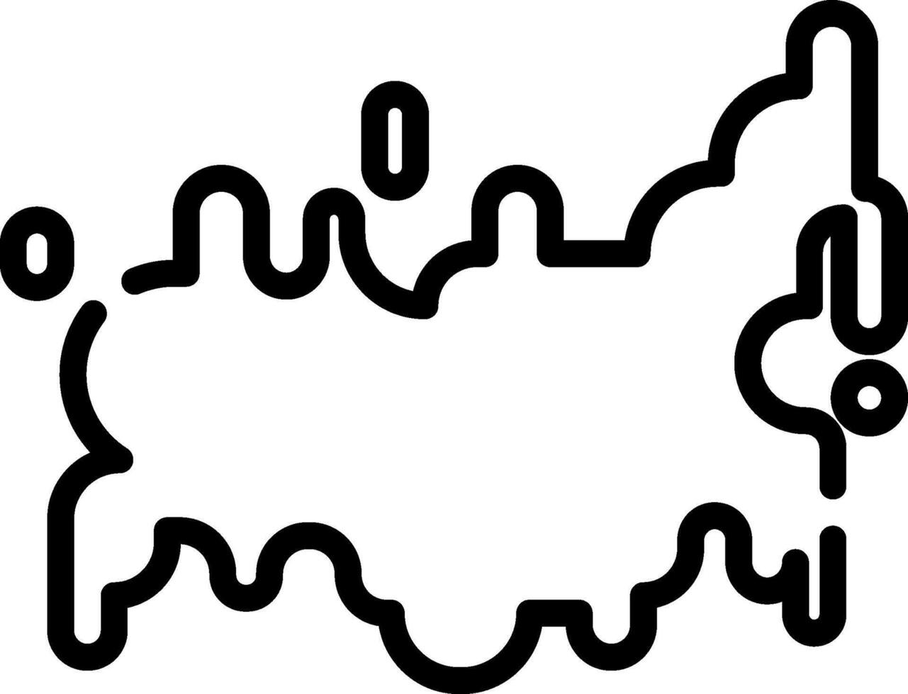A black and white outline of a map vector