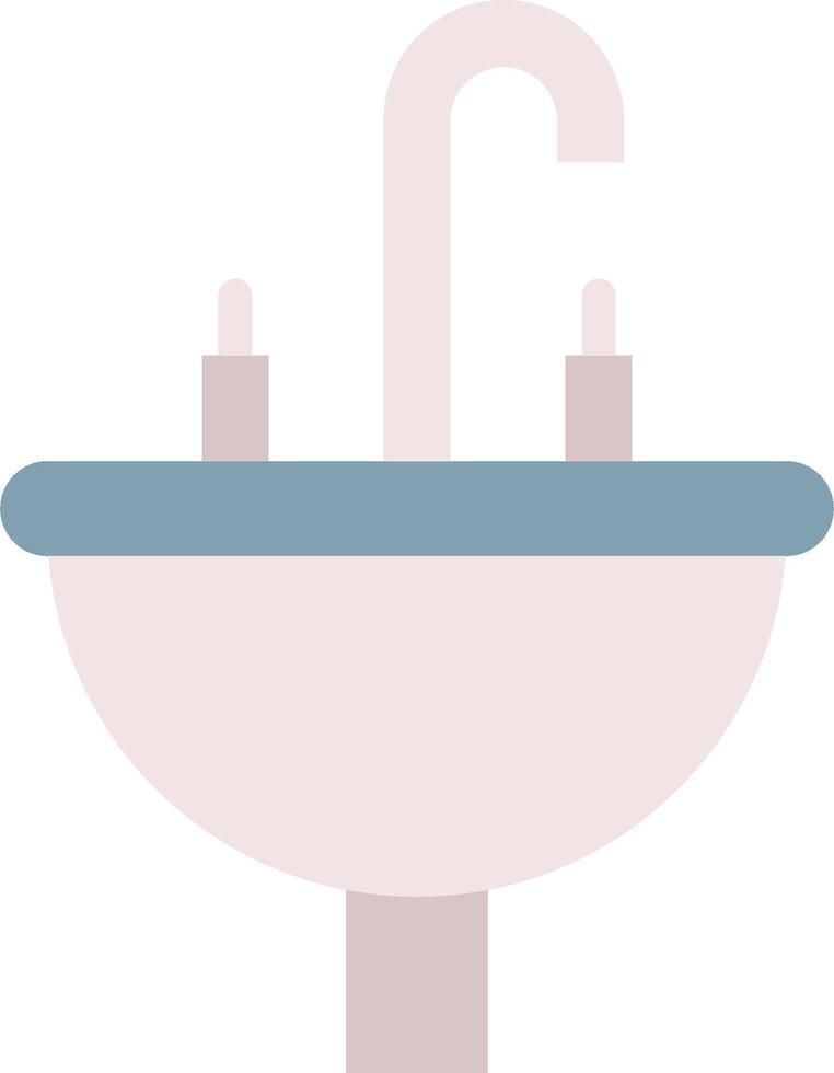 A sink with two faucets and a white background vector