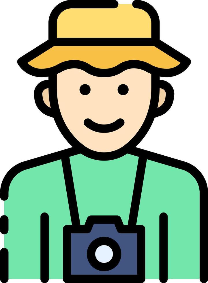 A man wearing a hat and holding a camera vector