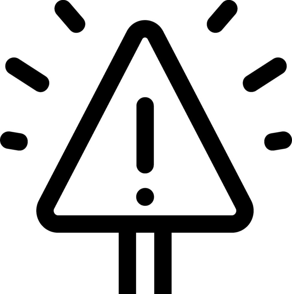 A black and white image of a warning sign vector